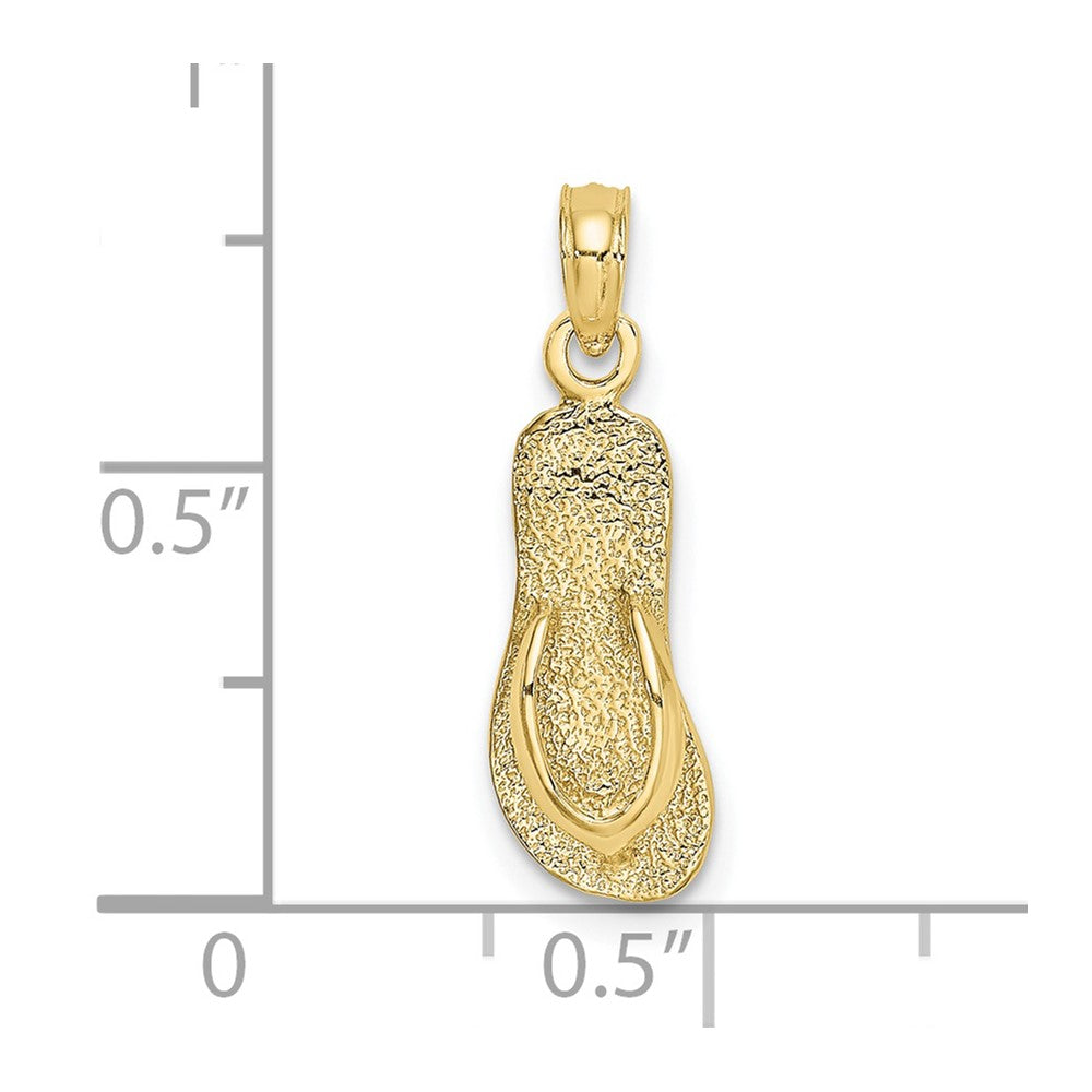 10K Single Polished Strap Flip-Flop Charm