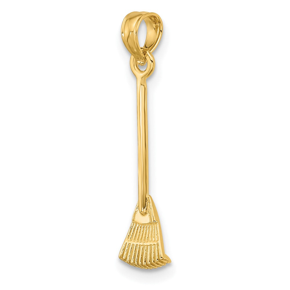 10K 3-D Leaf Rake Garden Tool Charm