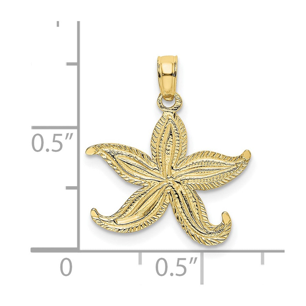 10K Flat Starfish Charm