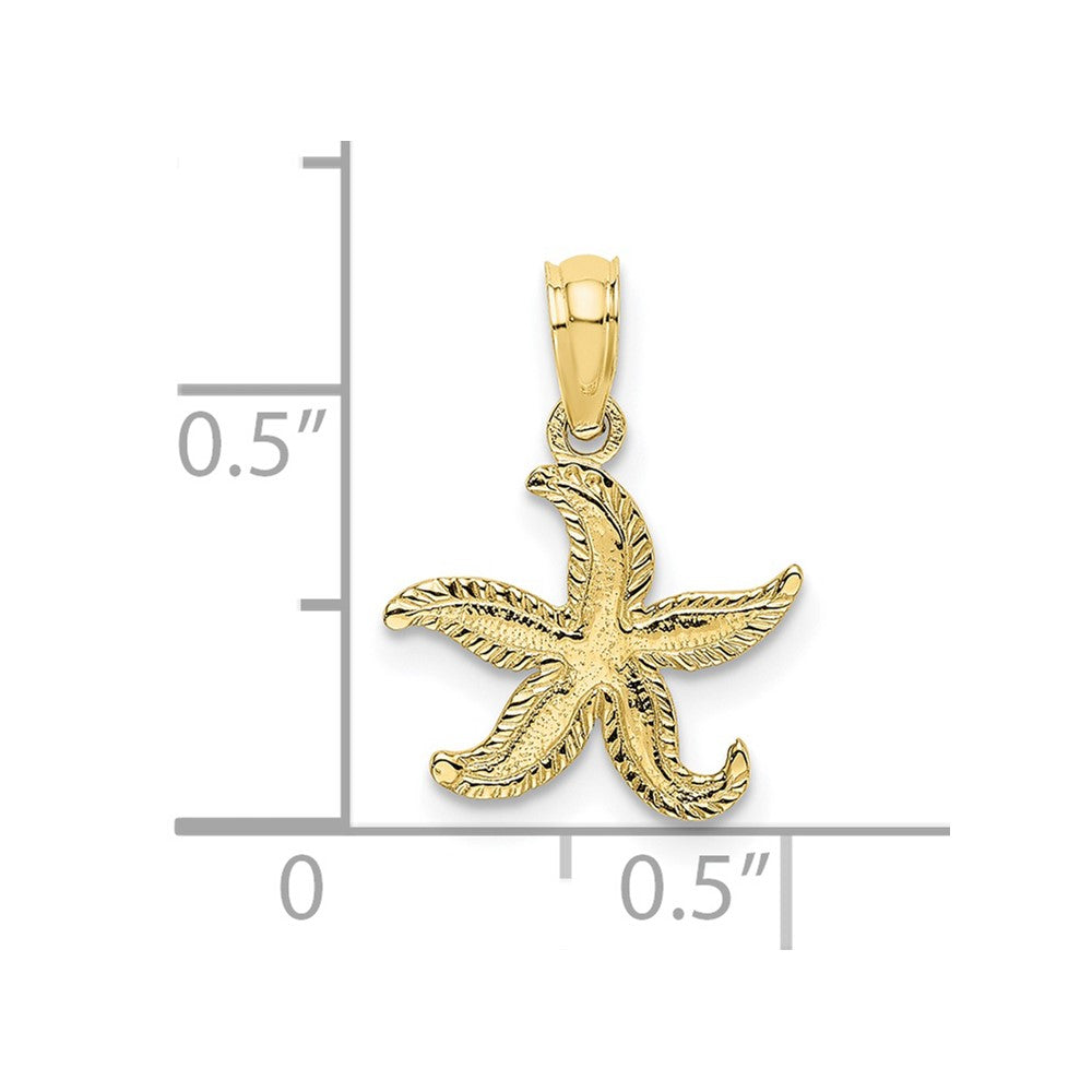 10K Flat Starfish Charm