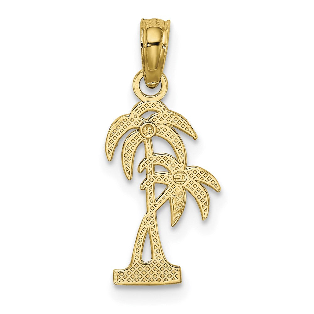 10K Textured Double Palm Tree Charm