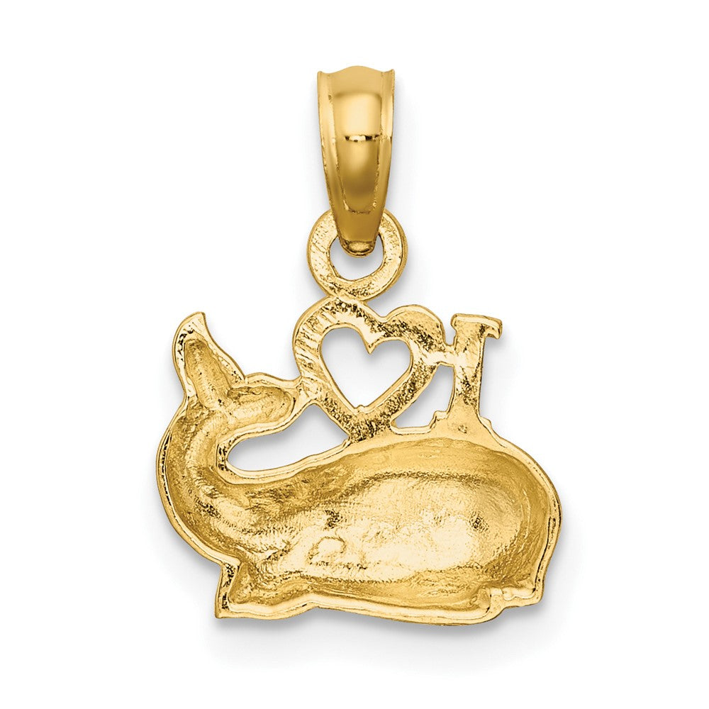 10K Polished I HEART WHALES Charm