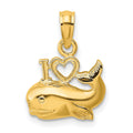 10K Polished I HEART WHALES Charm
