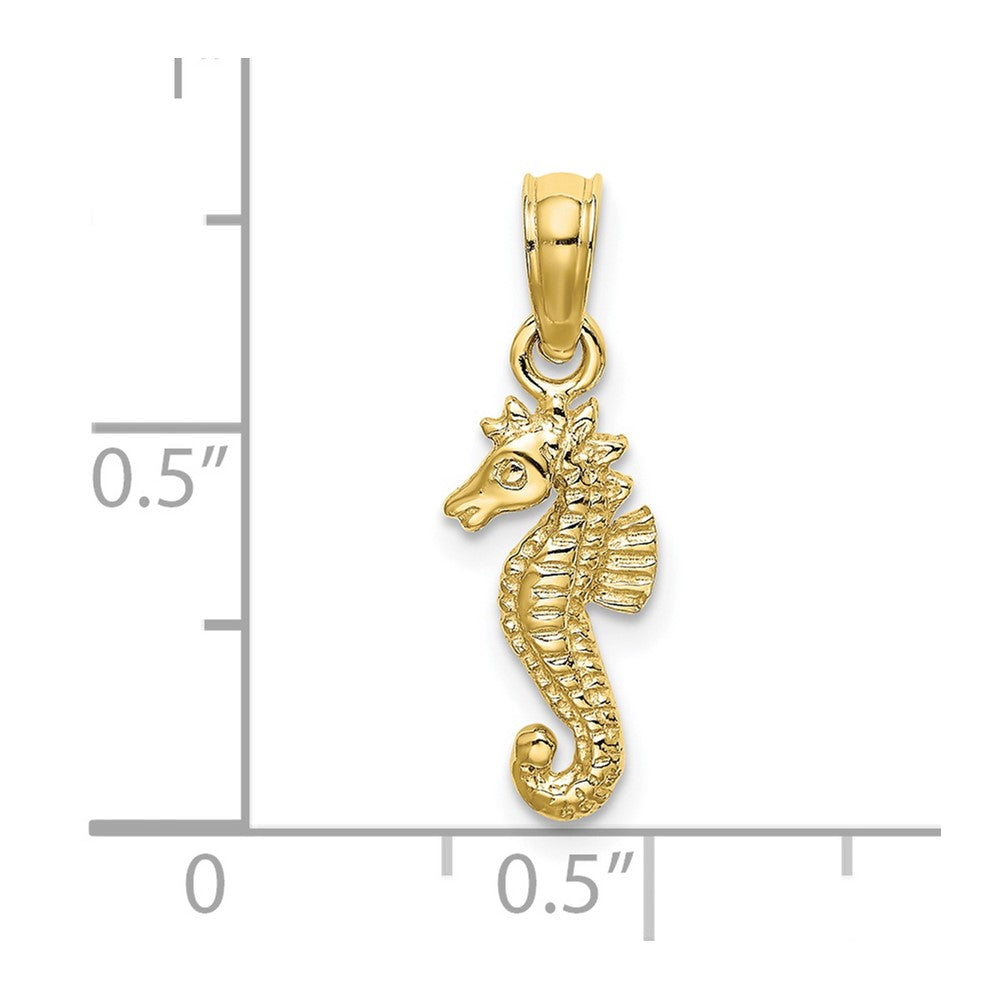 10K 2-D Mini Seahorse Charm
