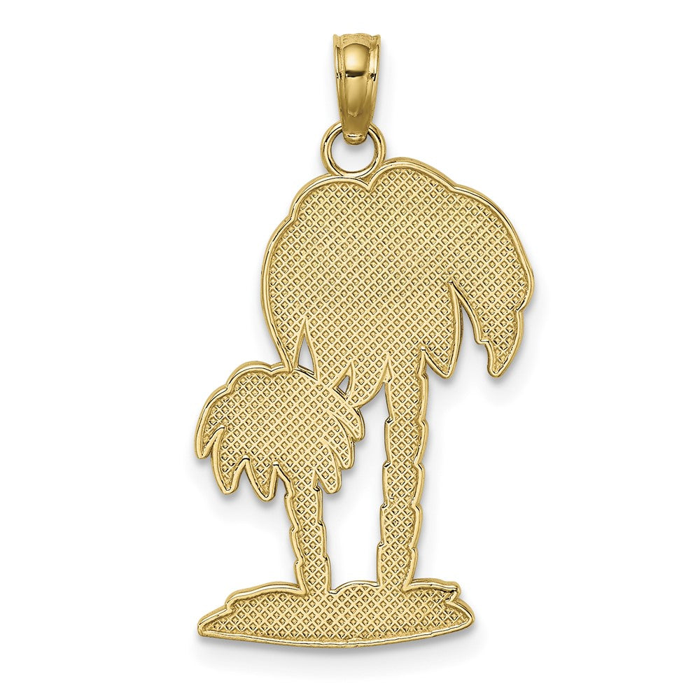 10K 2-D Textured Double Palm Trees Charm