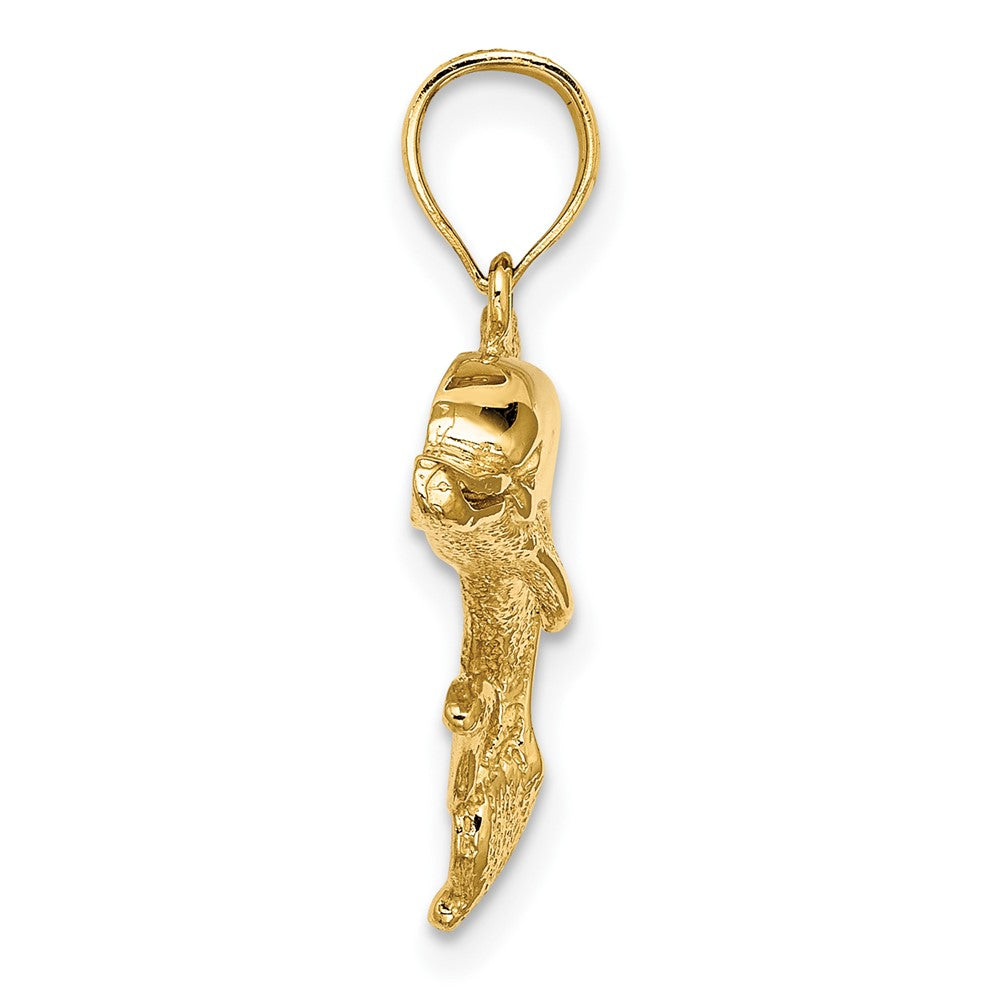 10K 2-D Polished and Engraved Dolphin Charm