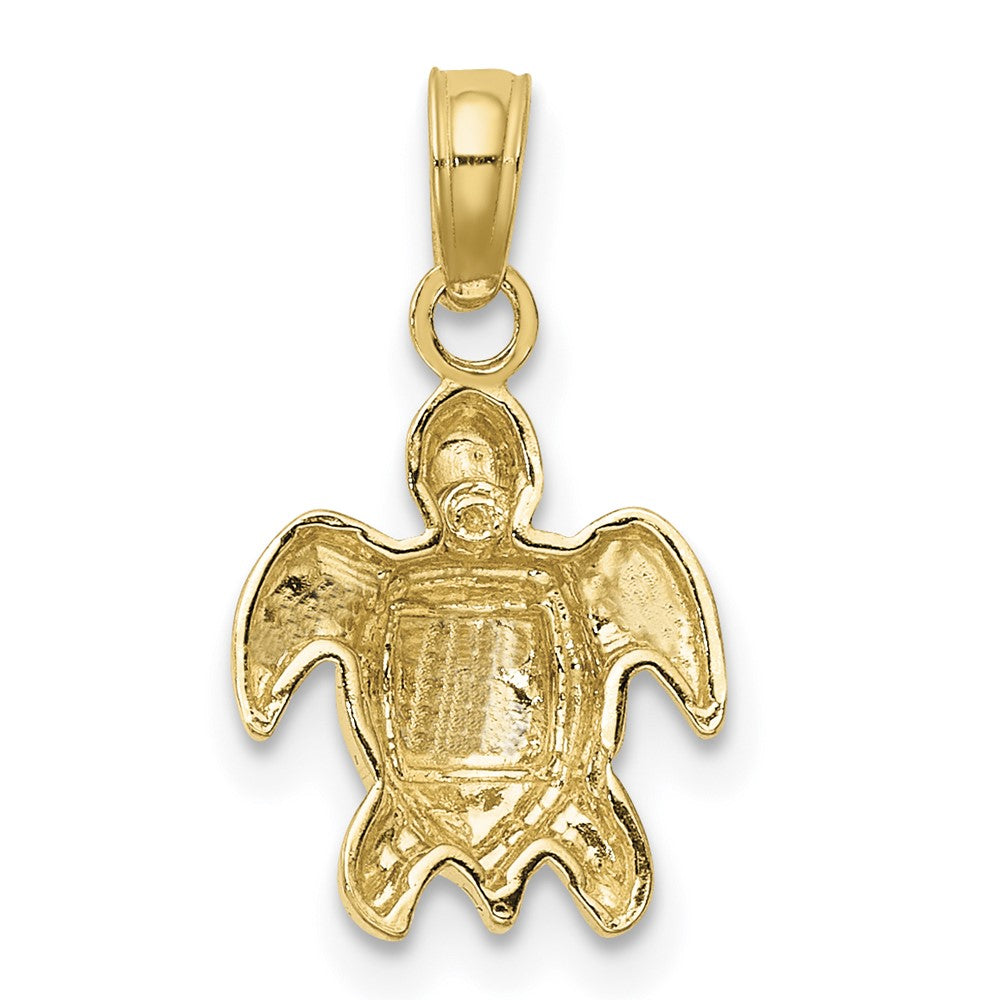 10K Textured Mini Sea Turtle Charm