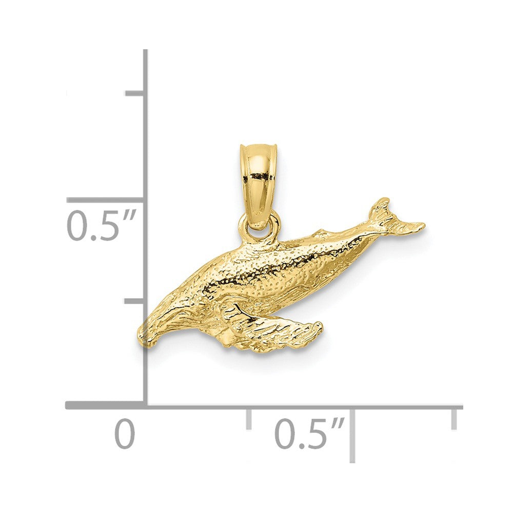 10K 2-D Whale Charm