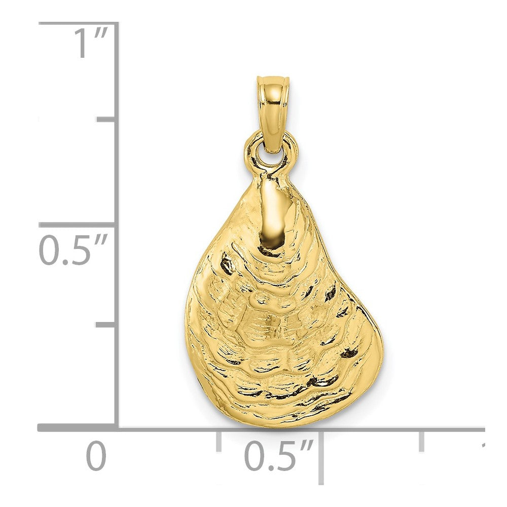 10K 2-D Textured / Polished Oyster Shell Charm