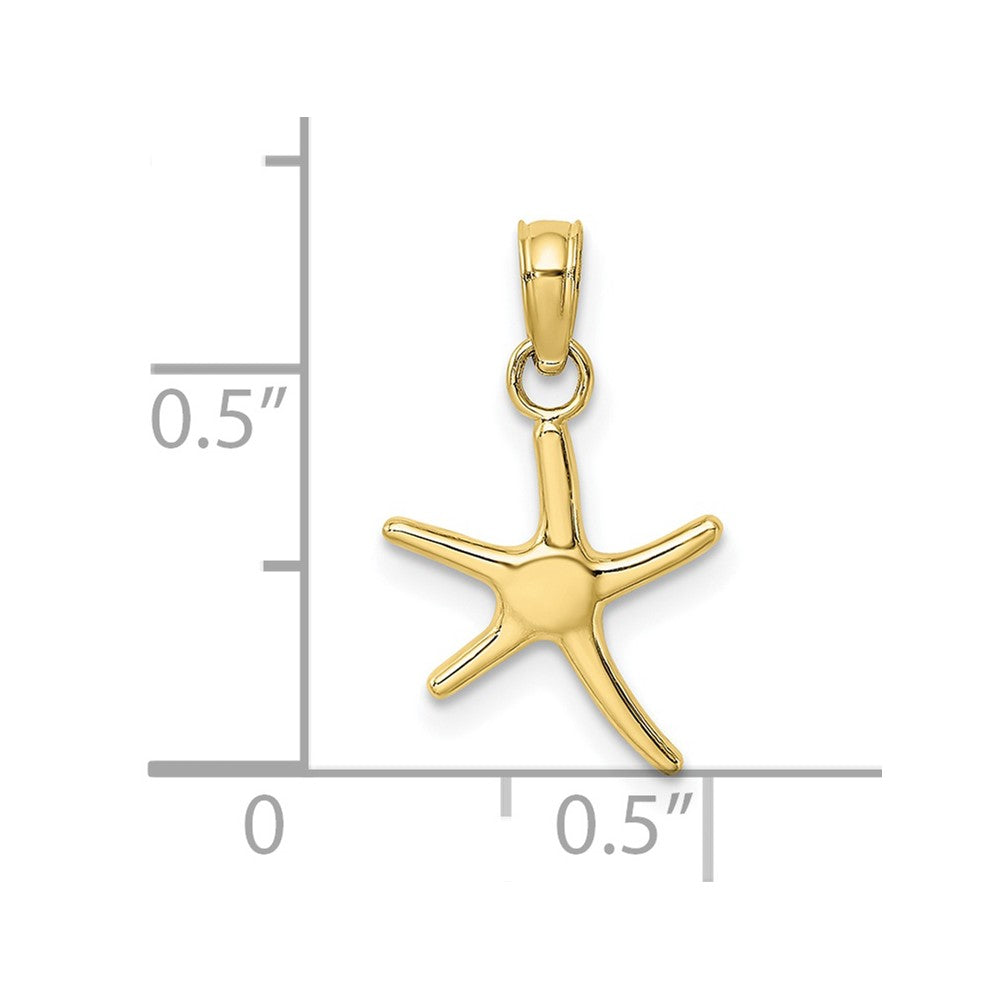 10k Polished Mini Dancing Starfish w/ Bail Charm