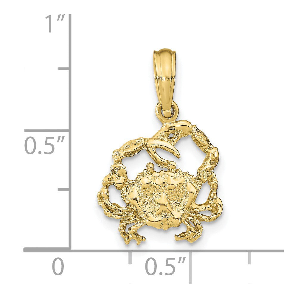 10K 2-D Textured Crab Charm