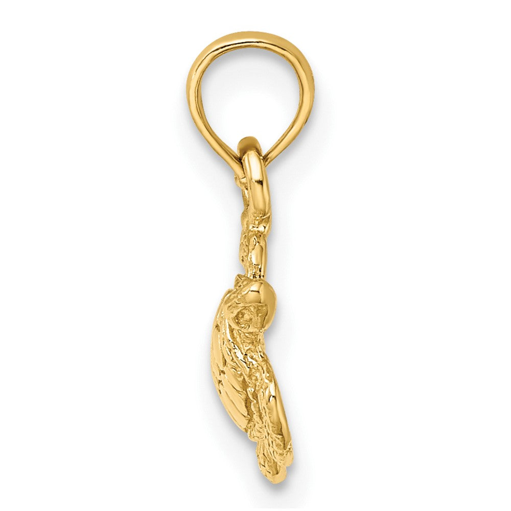 10K Textured Sea Turtle Charm