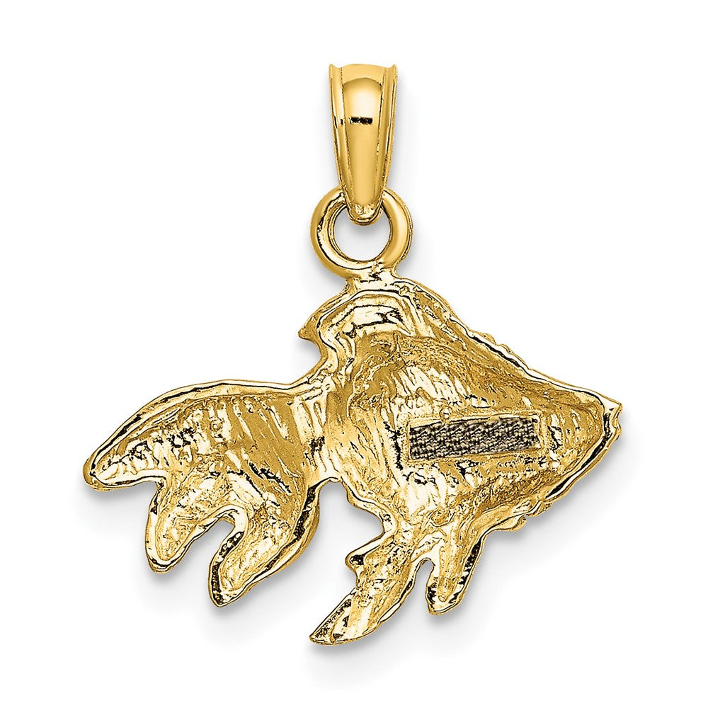 10K 2-D Textured Gold Fish Charm