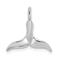 10K White Gold 3-D Polished Whale Tail Charm