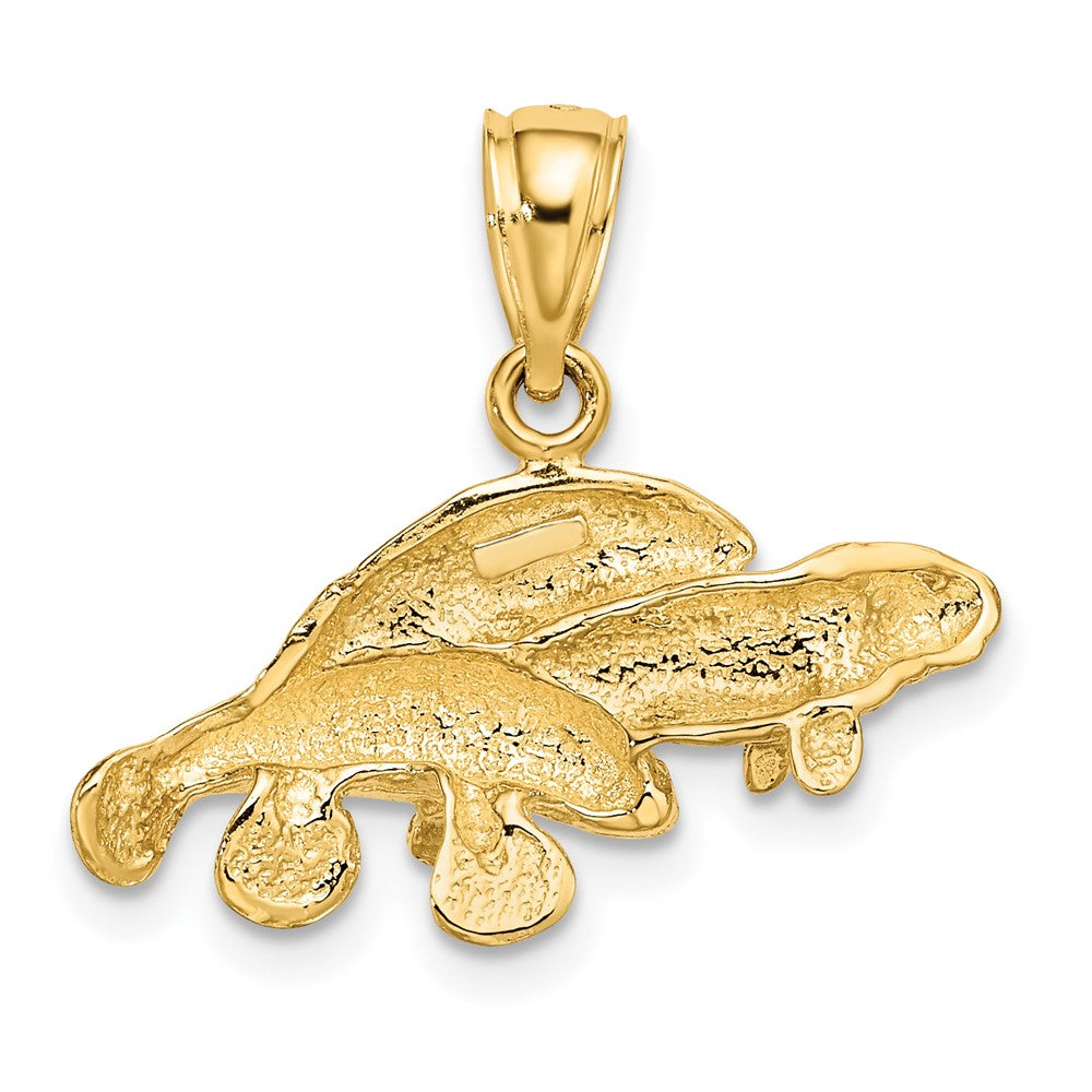 10K Polished Triple Manatee Charm