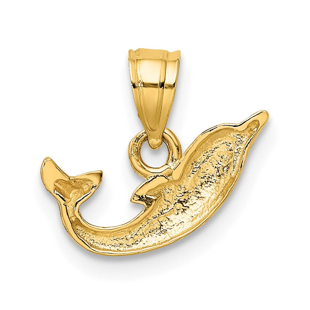 10K Polished Mini Dolphin Charm