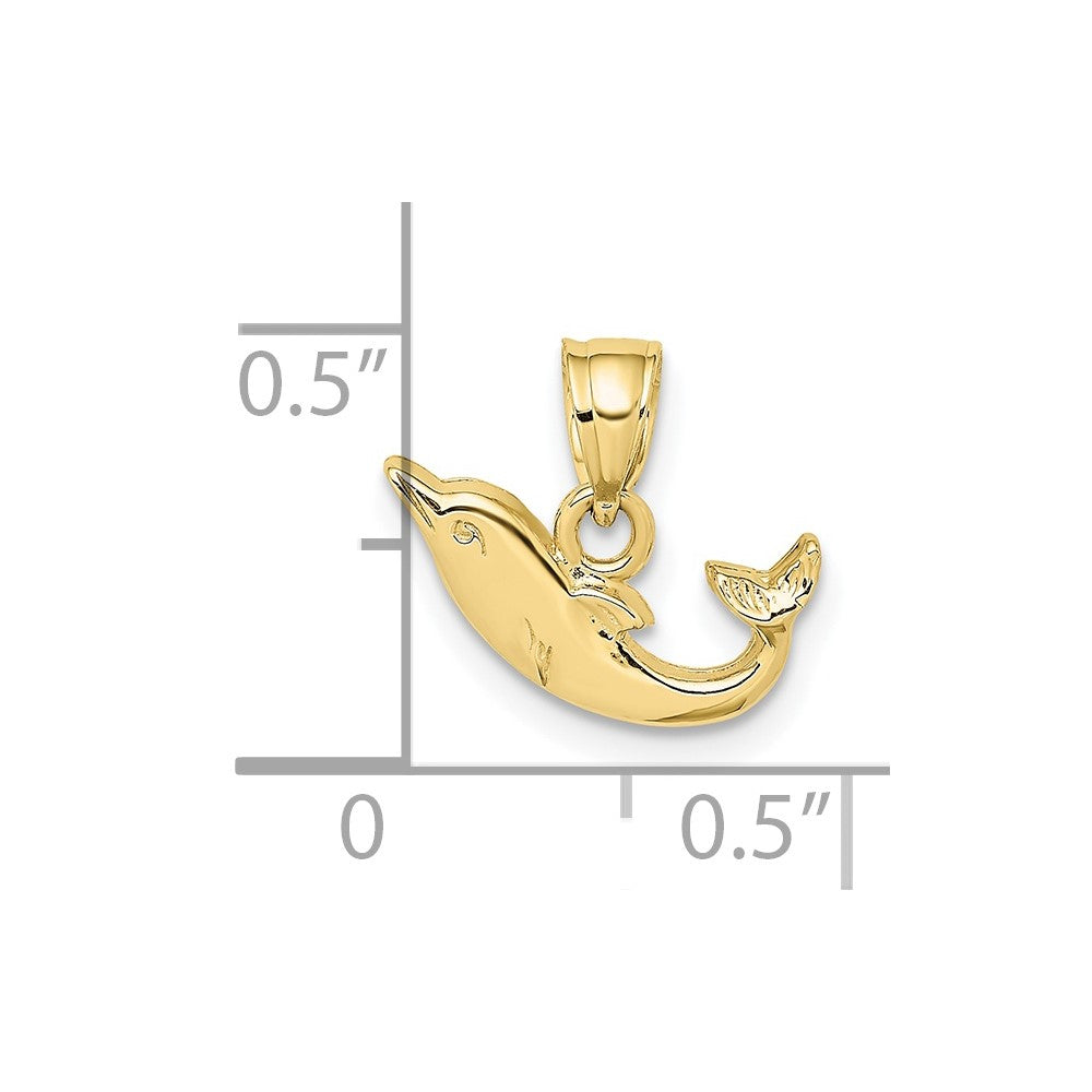 10K Polished Mini Dolphin Charm
