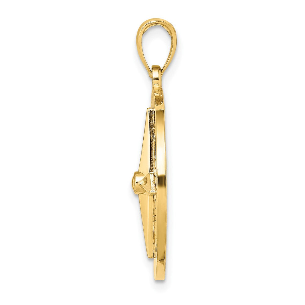 10K Nautical Compass Charm