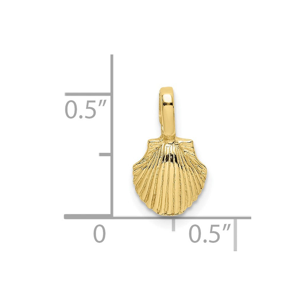 10K Mini Scallop Shell Charm