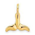 10K Polished Mini Whale Tail Charm