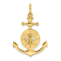 10K Large 3-D Anchor w/ Nautical Compass w/Shackle Bail Charm