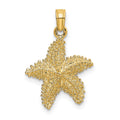 10K Starfish W/ Beaded Texture Charm