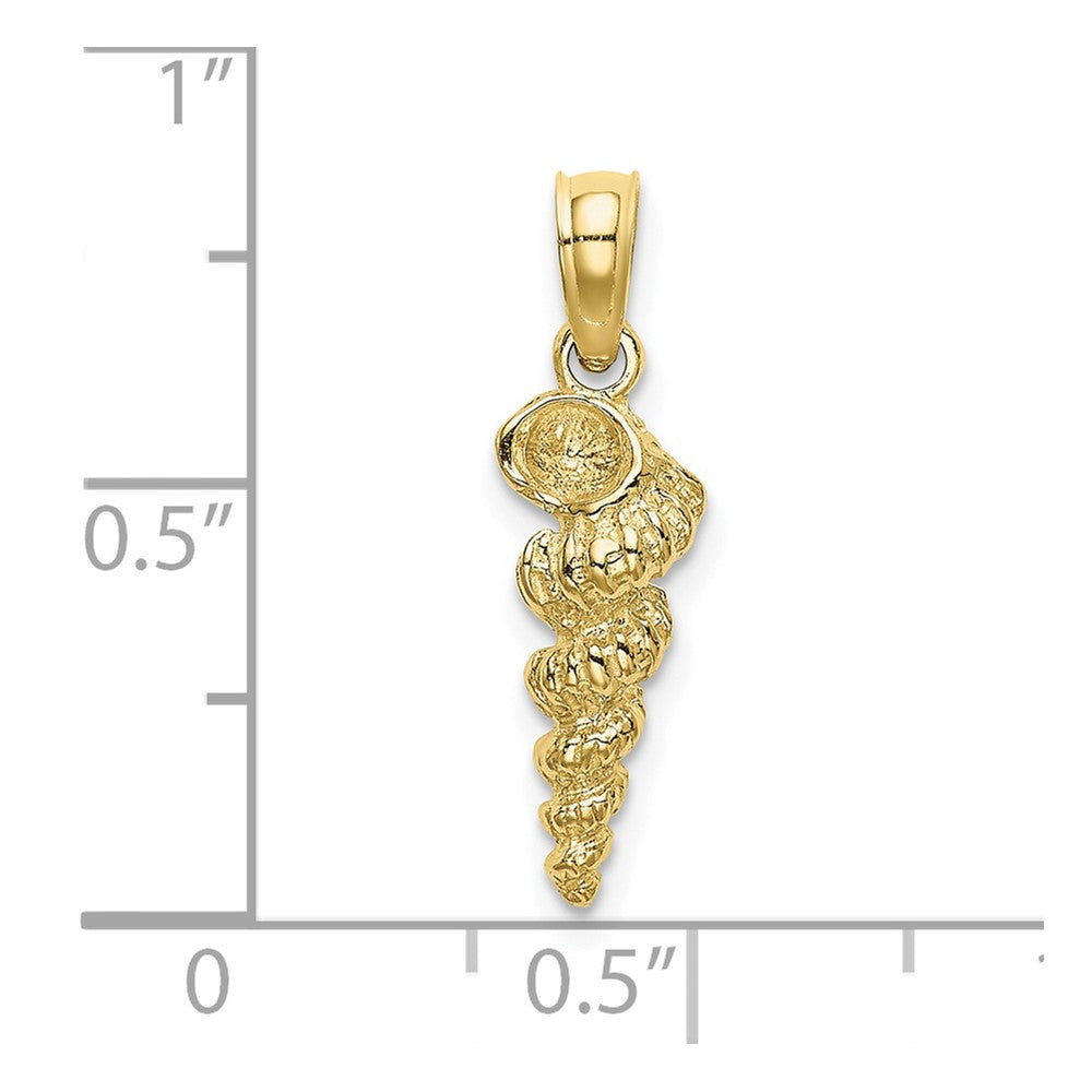10K 3-D Mini Common Wentletrap Shell Charm