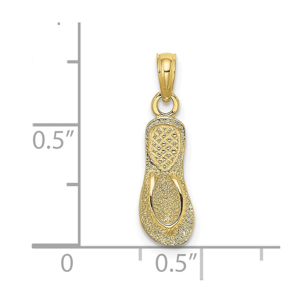 10K Textured Straps Single Flip-Flop Charm