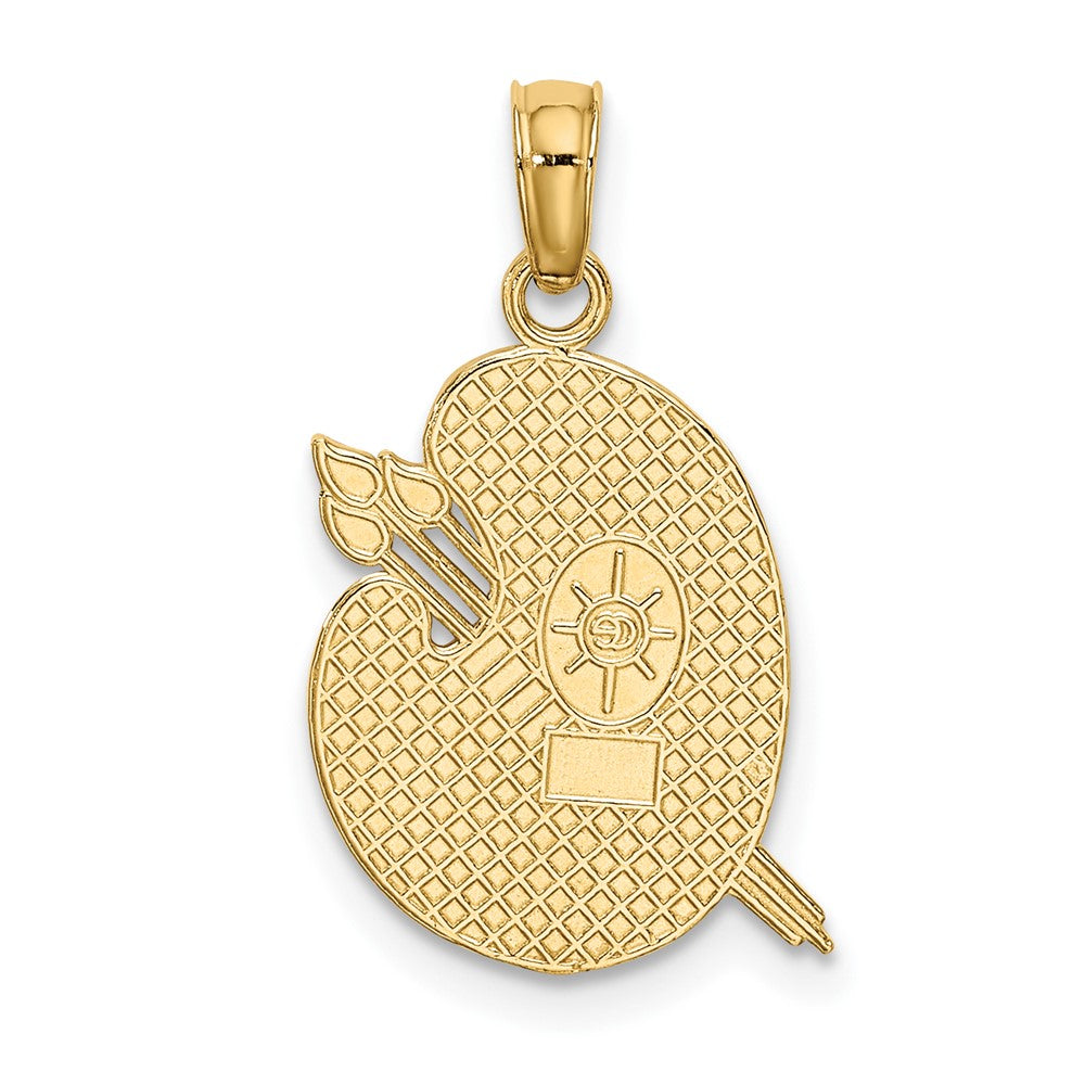 10K Engraved Textured Painters Pallette Charm