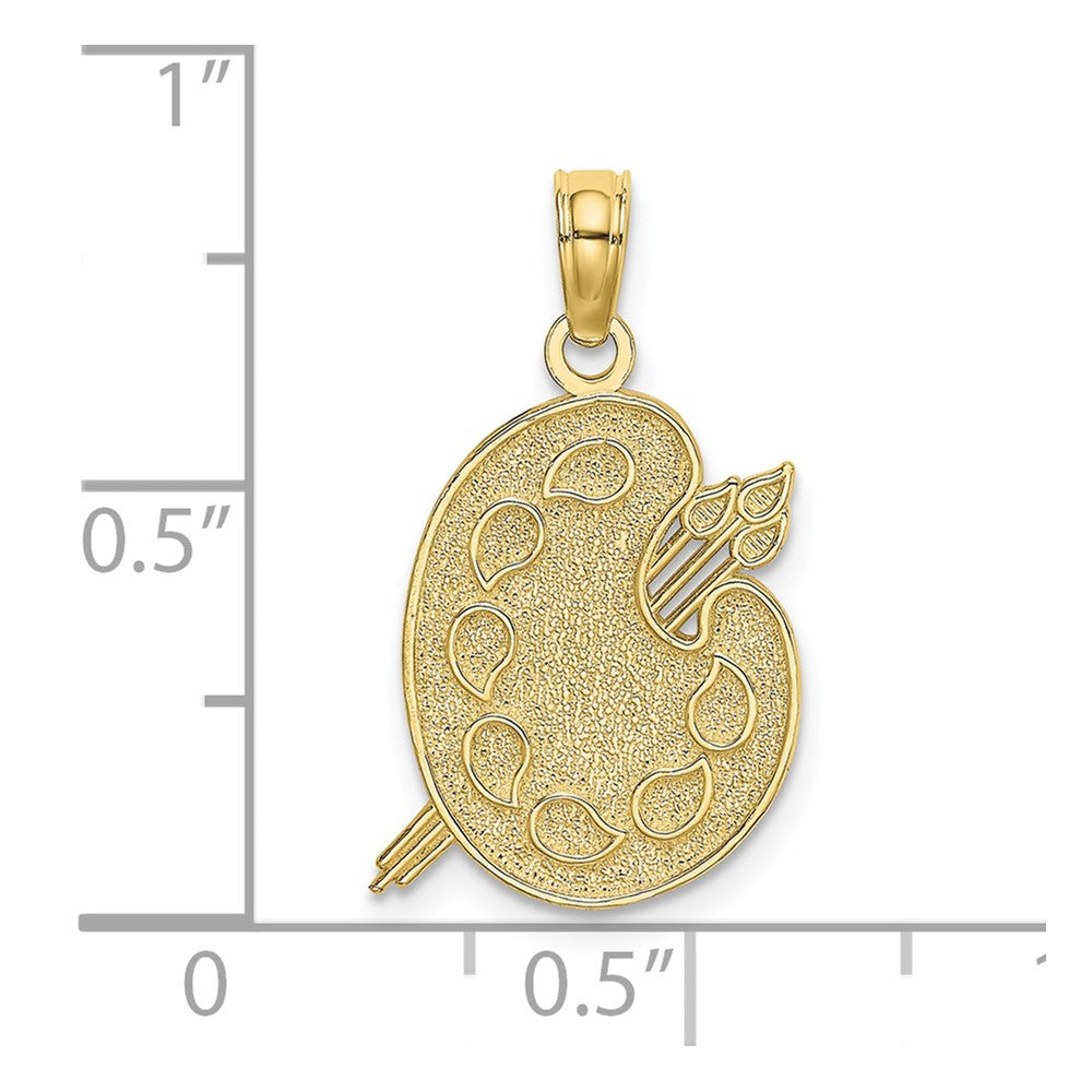 10K Engraved Textured Painters Pallette Charm