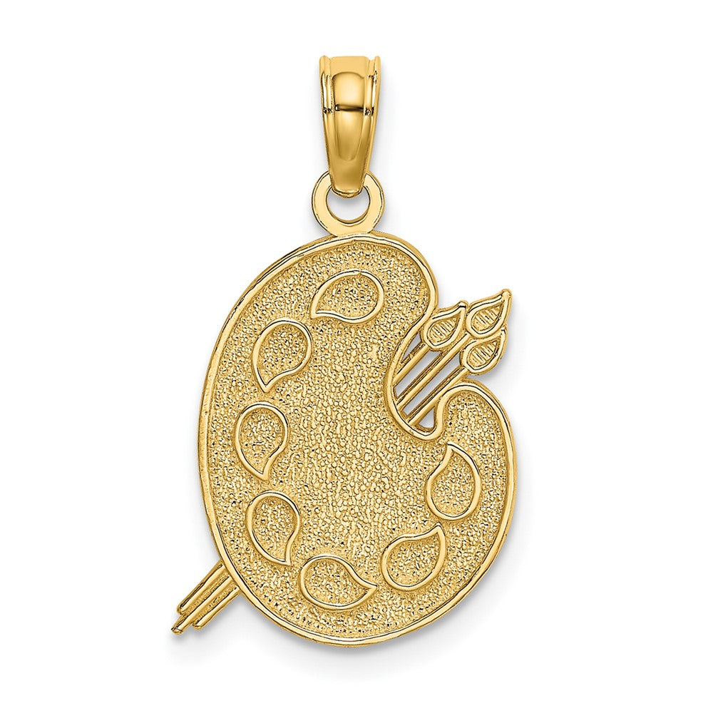 10K Engraved Textured Painters Pallette Charm