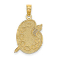10K Engraved Textured Painters Pallette Charm