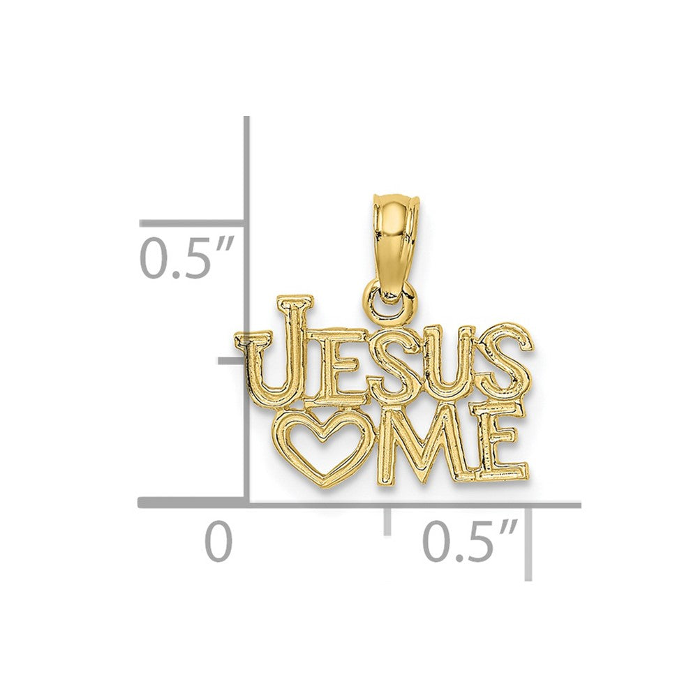 10K Polished / Engraved JESUS HEART ME Charm