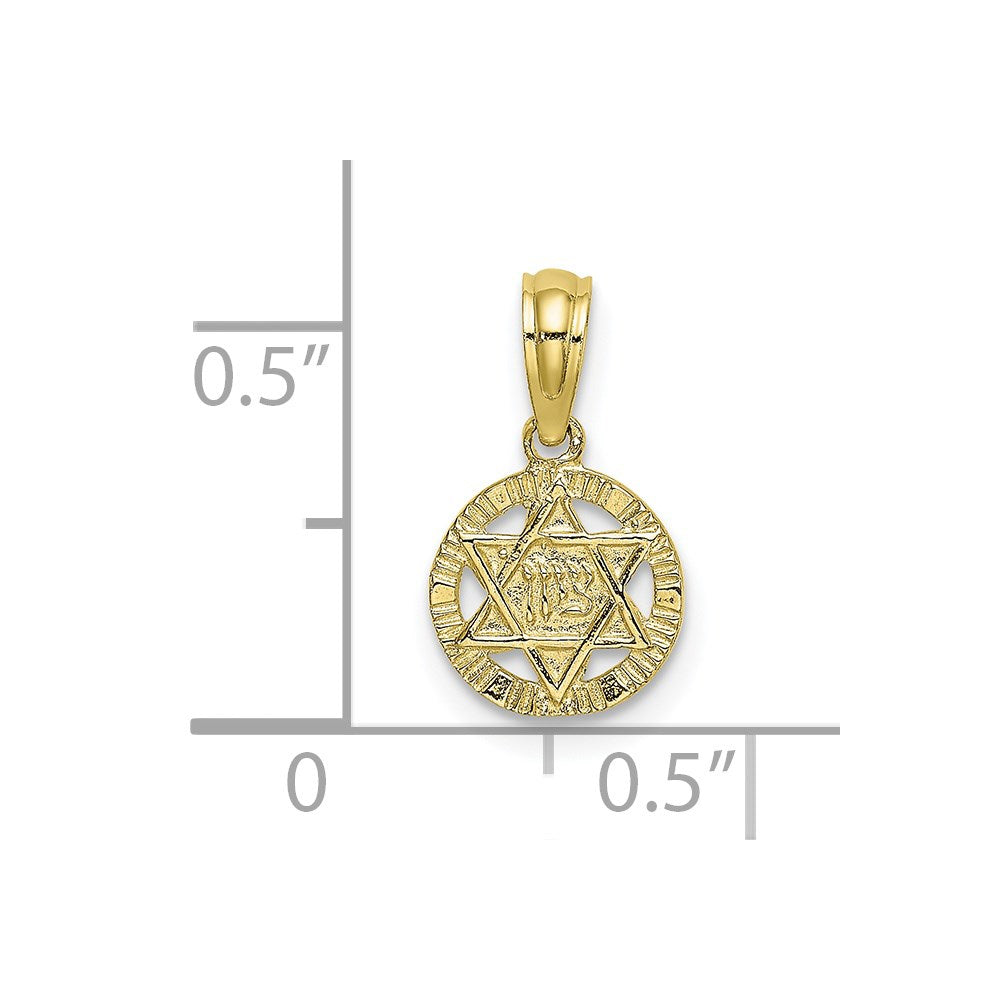 10K Engraved Star Of David Charm
