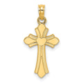 10K Polished Cross w/ Heart Charm
