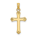 10K Polished Cross Charm
