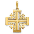 10K Cut-Out Jerusalem Cross Charm