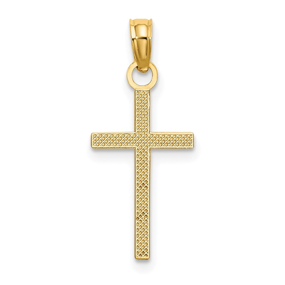 10K Polished Small Cross Charm