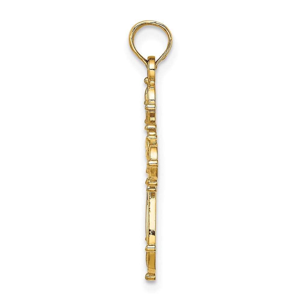 10K Cut-Out Fancy Cross Charm