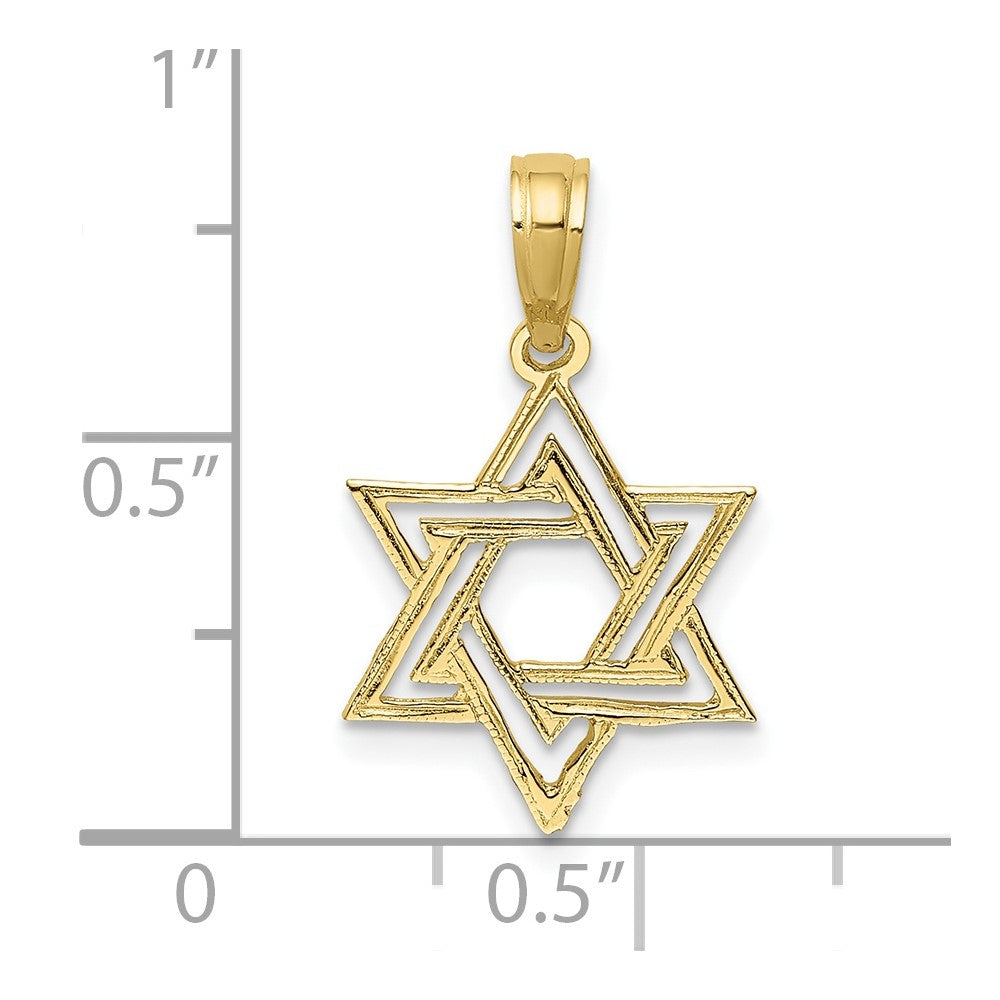 10K Polished Star Of David Charm
