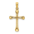 10K Polished Beveled Cut-out Cross Pendant