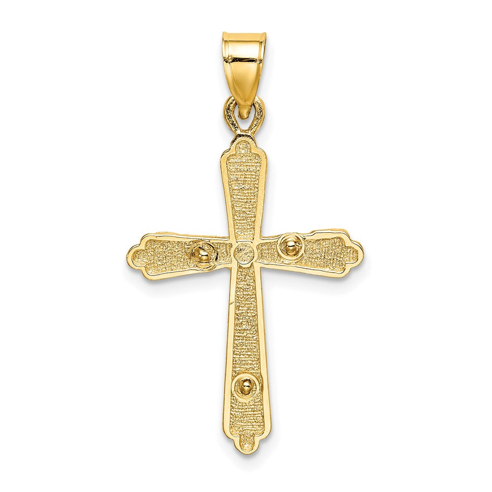 10K Textured Crucifix Charm
