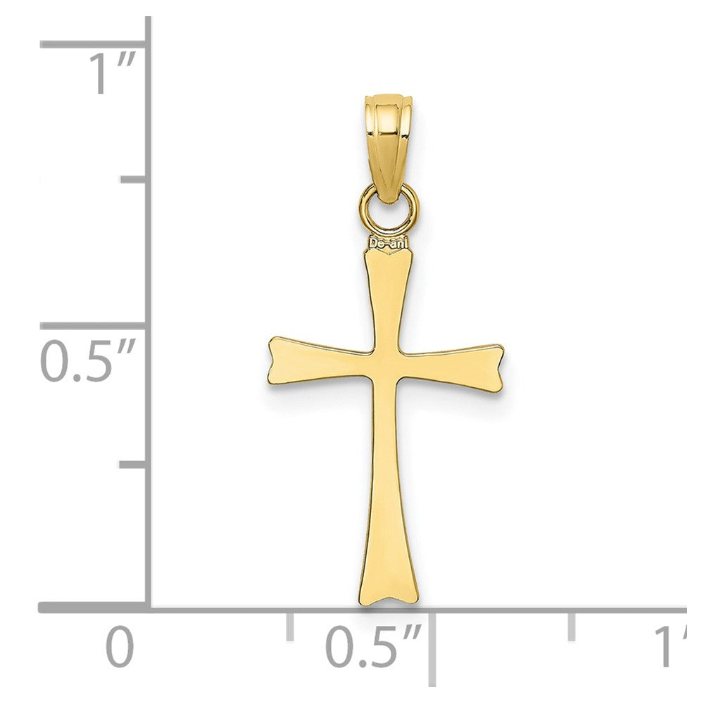 10K Polished Cross Charm
