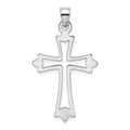 10K White Gold Polished Cut-Out Cross Charm