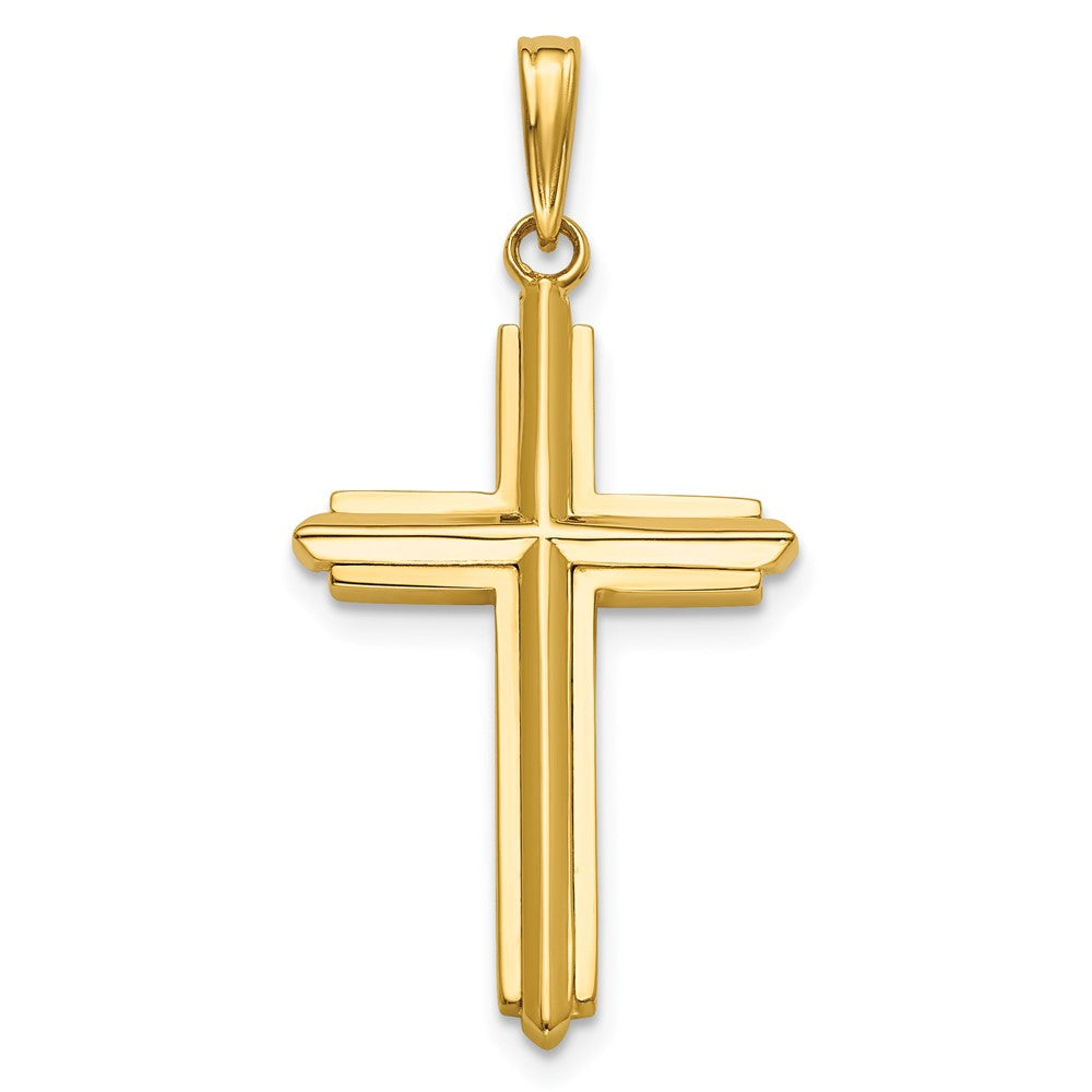 10K Polished Cross Charm