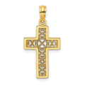10K Textured Lace Center Cross Charm