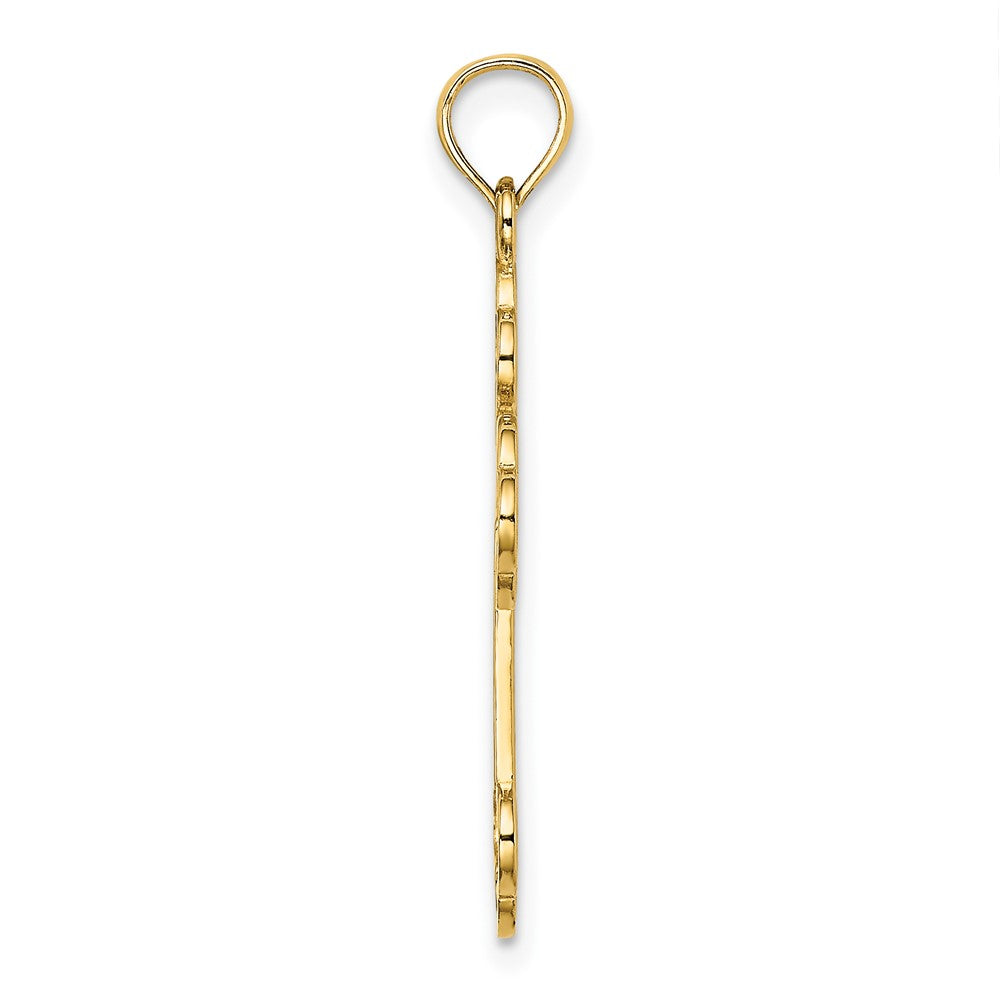 10K Cut-Out Design Cross Charm
