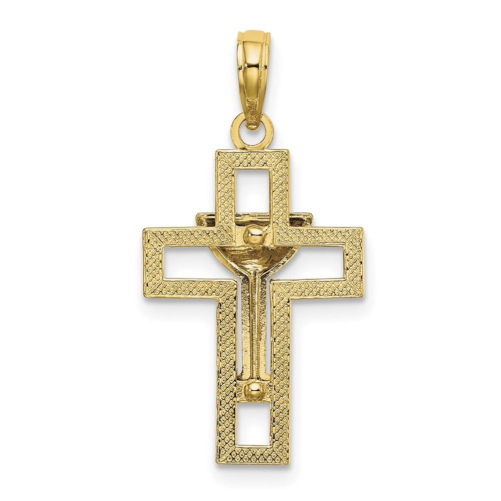 10K Polished Cross W/ Communion Cup Charm