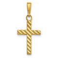 10K Beaded and Polished Cross Charm