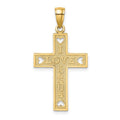 10K I LOVE JESUS Cross w/ Hearts Charm